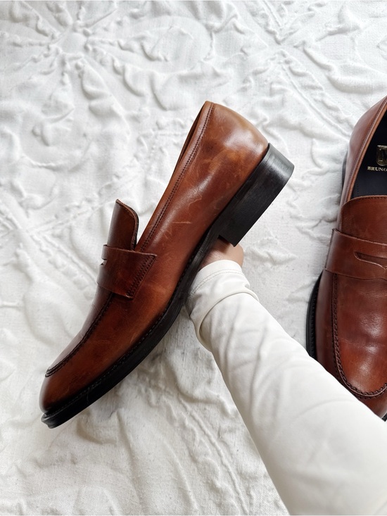 Bruno Magli Cosmo Cognac Leather Penny Loafers Size 11 main image 7